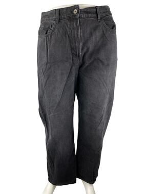 Collusion Women's Black Washed High Waisted Straight Leg Denim Jeans Size 34x32